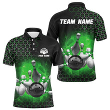 Load image into Gallery viewer, Personalized Green Bowling Jersey Men and Women Custom Bowling Polo Shirt Team BDT490