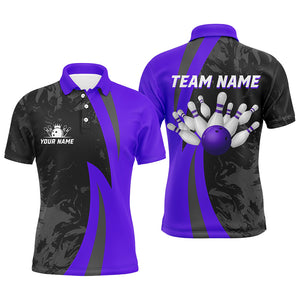 Custom Bowling Shirt Men Women Purple Camo Bowling Team Jersey Polo Bowling Shirts Unisex BDT592