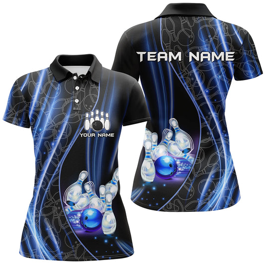 Blue Light Bowling Shirt For Men Women Custom Team Bowling Jersey For Couples BDT504