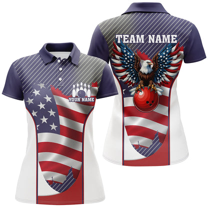Patriotic Bowling Shirts For Men Women Custom Eagle Bowling Jersey Team BDT506