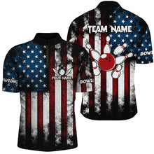 Load image into Gallery viewer, American Flag Bowling Shirts Unisex Custom 1/4 Bowling Team Jersey For Men &amp; Women BDT479