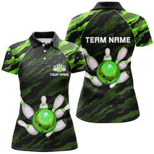 Load image into Gallery viewer, Personalized Green Camo Bowling Polo Shirts Unisex Bowling Team Jersey Men Women BDT485