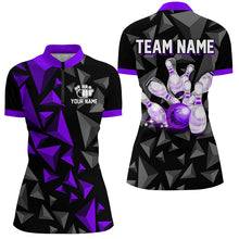 Load image into Gallery viewer, Custom 1/4 Zip Shirts For Men And Women Purple Bowling Team League Jersey Bowler BDT500