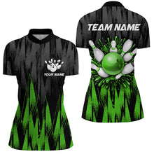 Load image into Gallery viewer, Unisex Bowling Team Jerseys Custom Green Bowling Quarter Zip Shirt For Men &amp; Women BDT458