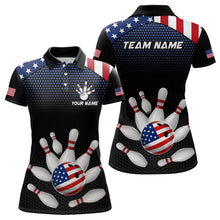 Load image into Gallery viewer, Custom American Flag Bowling Jersey Men Women Patriotic Bowling Polo Shirt For Team BDT492