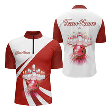 Load image into Gallery viewer, Bowling Quarter-Zip Shirt Men Custom Bowling Jersey 1/4 Zip Bowling Team League Shirt BDT136