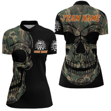 Load image into Gallery viewer, Camo Bowling Shirt Custom Skull Bowling Jersey Women Bowling Quarter-Zip Shirt For Team BDT284