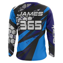 Load image into Gallery viewer, Motocross Jersey Blue UPF30+ Youth Kids Mens Dirt Bike Shirt Extreme Racing Shirt Off-Road XM35