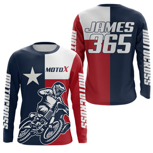 Texas Flag Motocross Jersey Kid Men Women UPF30+ Custom Dirt Bike Off-Road Shirt Motorcycle Jersey PDT779