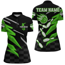 Load image into Gallery viewer, Bowling Quarter-Zip Shirt For Women Custom Bowling Jersey Team League Bowling Shirts BDT306