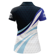Load image into Gallery viewer, Black&amp;Blue Bowling Jersey For Women Personalized Bowling Polo Shirt BDT277