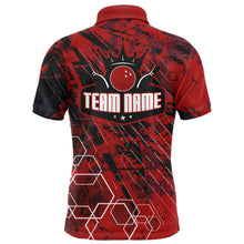 Load image into Gallery viewer, Custom Black&amp;Red Bowling Shirt For Men Personalized Bowling Team Jersey Bowling Polo Shirt BDT323