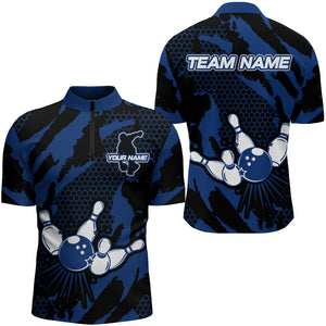 Bowling Jerseys For Men Custom Bowling Quarter-Zip Shirt Team League Bowling Shirts BDT326