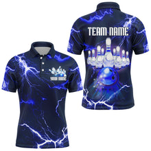 Load image into Gallery viewer, Bowling Polo Shirt For Men Lightning Thunder Bowling Jersey Custom Bowling Jersey BDT389