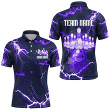 Load image into Gallery viewer, Bowling Polo Shirt For Men Lightning Thunder Bowling Jersey Custom Bowling Jersey BDT389