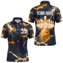 Load image into Gallery viewer, Bowling Polo Shirt For Men Lightning Thunder Bowling Jersey Custom Bowling Jersey BDT389