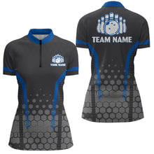 Load image into Gallery viewer, Personalized Bowling Quarter-Zip Shirts Women Custom Bowling Jersey Team Bowlers BDT269