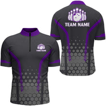 Load image into Gallery viewer, Personalized Bowling Quarter-Zip Shirts Men Custom Bowling Jersey Team Bowlers BDT269