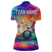 Load image into Gallery viewer, Rainbow Bowling Quarter-Zip Shirt For Women Custom Bowling Jersey Bowling Team Shirts BDT254