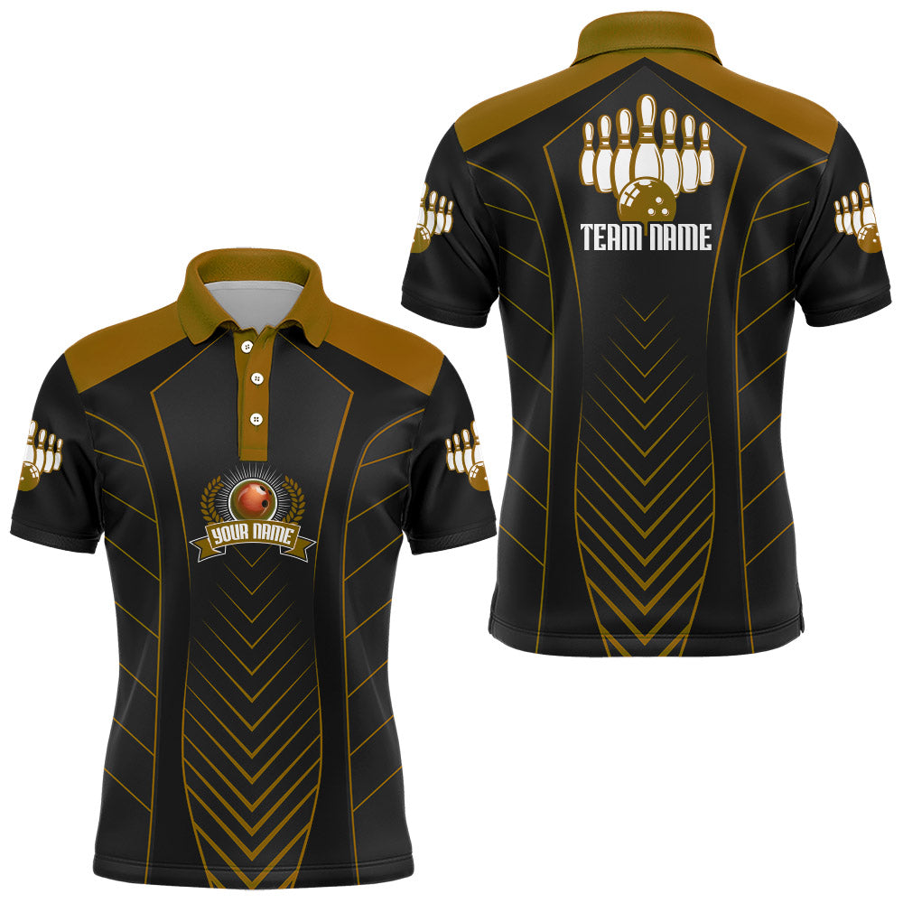 Bowling Polo Shirt For Men Custom Name Bowling Jersey Vintage Bowling Team Shirt BDT266