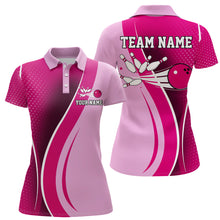 Load image into Gallery viewer, Pink Bowling Shirt For Men &amp; Women Bowling Jersey Custom Team Bowling Shirts Polo BDT588