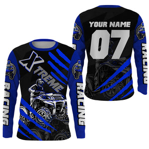 Blue ATV Motocross Jersey Adult Youth UPF30+ Custom Quad Bike Off-Road Jersey ATV MX Racing Shirt PDT641