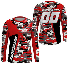 Load image into Gallery viewer, ATV Motocross Jersey Red Camo UPF30+ Custom Adult Youth Quad Bike Off-Road Jersey ATV MX Shirt PDT644