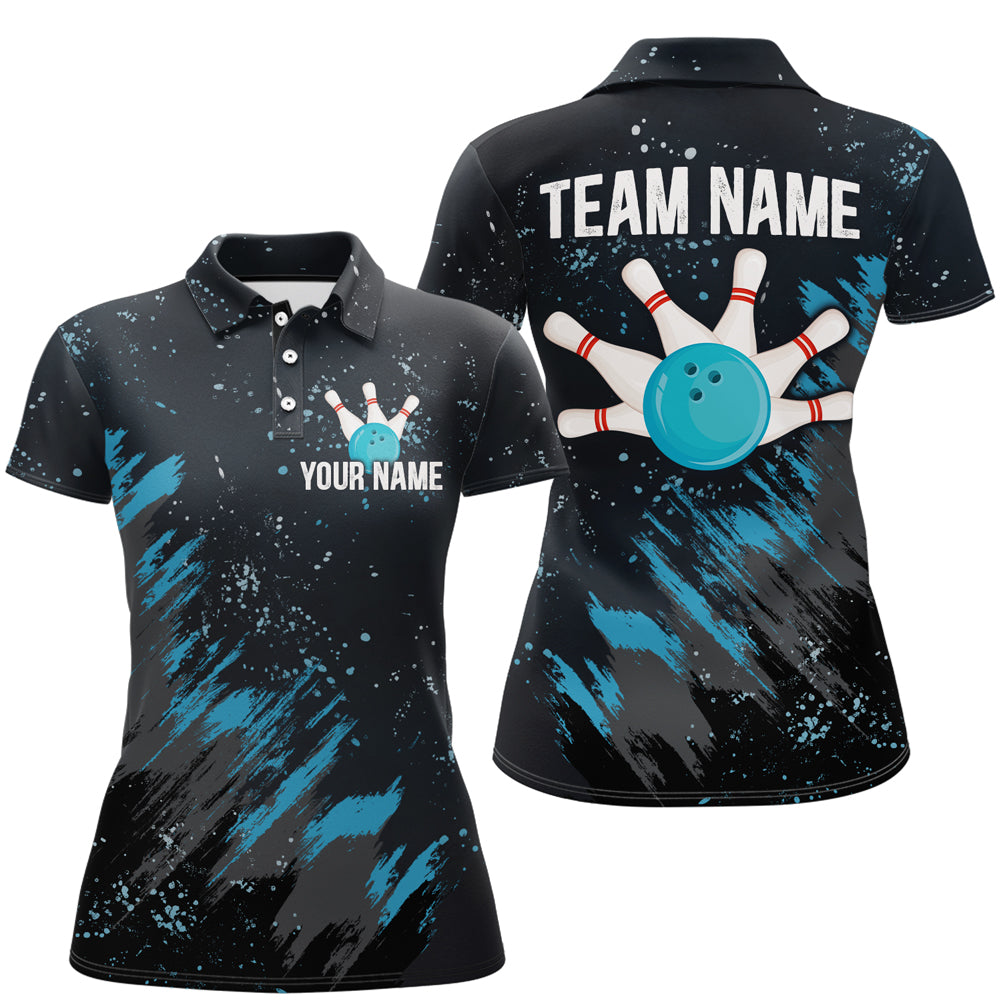 Personalized Blue Bowling Jersey Team Custom Bowling Polo Shirt For Men & Women BDT486