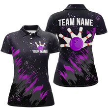 Load image into Gallery viewer, Personalized Purple Bowling Jersey Team Custom Bowling Polo Shirt For Men &amp; Women BDT486