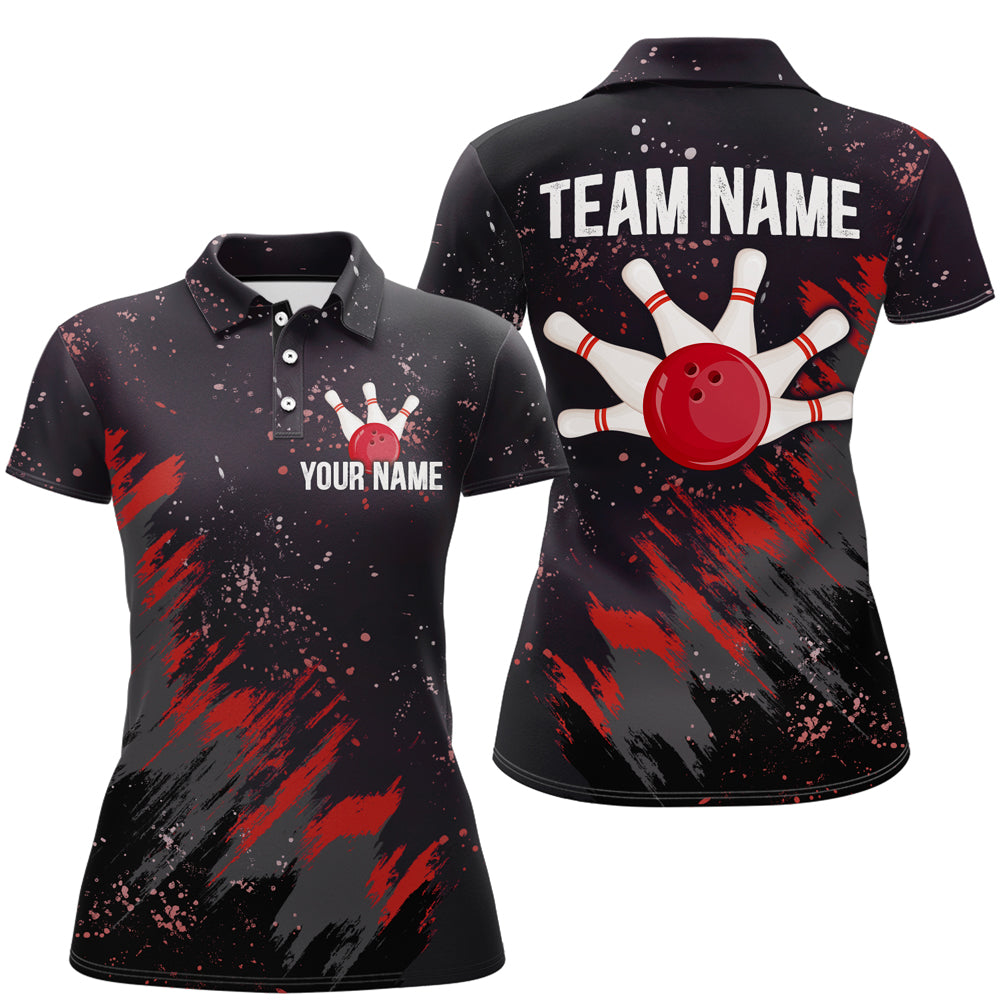 Personalized Red Bowling Jersey Team Custom Bowling Polo Shirt For Men & Women BDT486