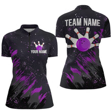 Load image into Gallery viewer, Personalized Purple Bowling Jersey Team Custom 1/4 Bowling Shirt For Men &amp; Women BDT486