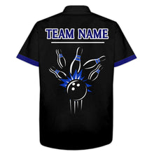 Load image into Gallery viewer, Black&amp;Blue Bowling Shirt For Men &amp; Women Custom Retro Bowling Jersey Hawaiian Bowling League Shirt BDT534