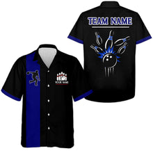 Load image into Gallery viewer, Black&amp;Blue Bowling Shirt For Men &amp; Women Custom Retro Bowling Jersey Hawaiian Bowling League Shirt BDT534