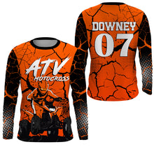 Load image into Gallery viewer, Orange ATV Motocross Jersey Personalized UPF30+ Adult Kid Quad Bike Shirt Off-Road ATV MX Racing PDT733