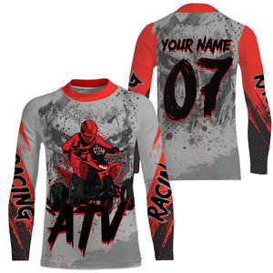 Red ATV Motocross Jersey Personalized UPF30+ Kid Men Women Quad Bike Shirt ATV MX Off-Road PDT739