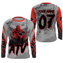 Load image into Gallery viewer, Red ATV Motocross Jersey Personalized UPF30+ Kid Men Women Quad Bike Shirt ATV MX Off-Road PDT739