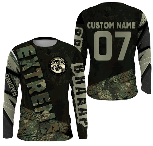 Green Camo Quad Racing Jersey Kid Men Women UPF30+ Custom ATV Motocross Off-road Shirt ATV MX PDT839