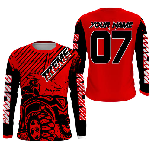 Custom Quad Bike Jersey Kid Men Women Upf30+ Red ATV Motocross Shirt Extreme Rider PDT841