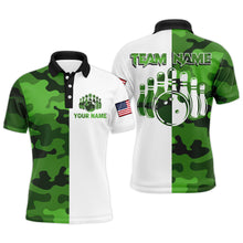 Load image into Gallery viewer, Custom Bowling Jersey Men And Women Green Camo Bowling Shirts Uniform Polo BDT599