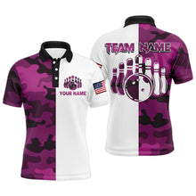 Load image into Gallery viewer, Custom Bowling Jersey Men And Women Pink Camo Bowling Shirts Uniform Polo BDT599