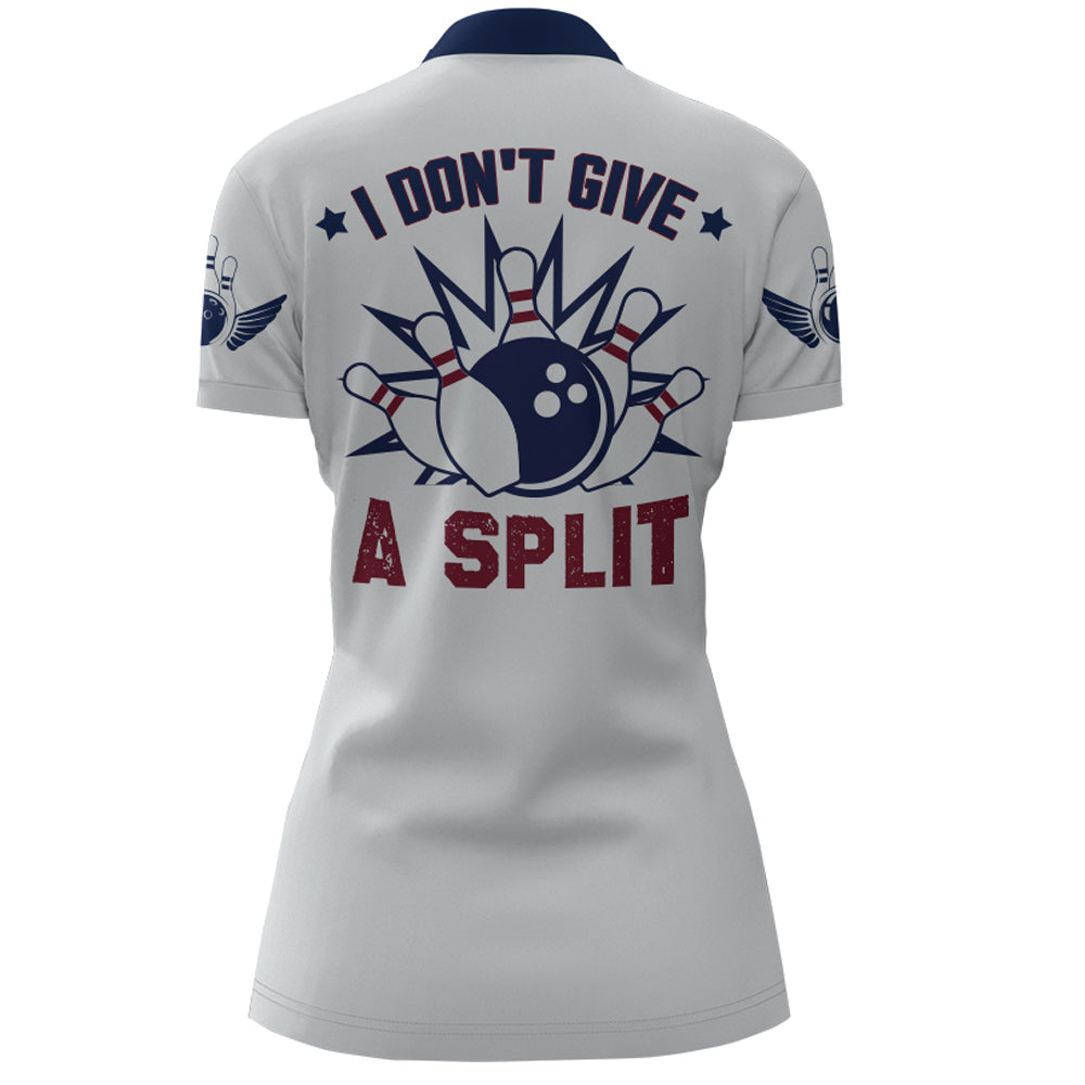 I Don't Give A Split Bowling Quarter-Zip Shirt Women Custom American Bowling Jersey BDT276