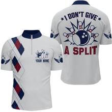 Load image into Gallery viewer, I Don't Give A Split Bowling Quarter-Zip Shirt Men Custom American Bowling Jersey BDT276