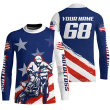 Load image into Gallery viewer, USA Motocross Jersey Kid Men Women UPF30+ Custom Dirt Bike Shirt Off-Road Motorcycle Jersey PDT745