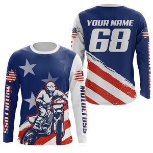 USA Motocross Jersey Kid Men Women UPF30+ Custom Dirt Bike Shirt Off-Road Motorcycle Jersey PDT745