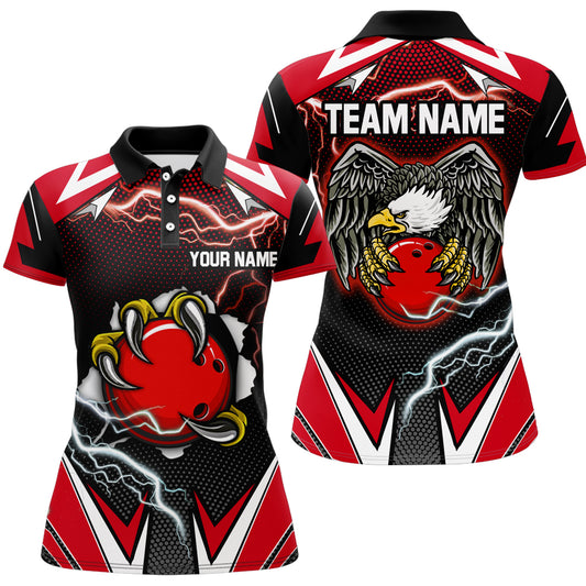 Custom Eagle Bowling Shirts for Men & Women Polo Bowling Team Jerseys Red BDT468