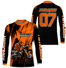 Load image into Gallery viewer, Custom Dirt Bike Jersey Men Women Kid UPF30+ Orange Motocross Off-Road Jersey MX Riding Shirt PDT666