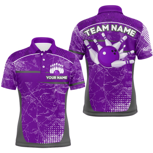 Custom Purple Bowling Shirt For Men & Women Camo Bowling Team Jersey Polo Bowling Shirts BDT582