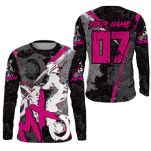 Load image into Gallery viewer, Kid Men Women Custom Pink Motocross Off-Road Jersey UPF30+ Extreme MX Dirt Bike Shirt Motorcycle PDT614