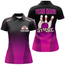 Load image into Gallery viewer, Strike Bowling Shirts For Women Custom Bowling Polo Shirts Team League Bowling Jerseys BDT346