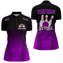 Load image into Gallery viewer, Strike Bowling Shirts Women Custom Bowling Quarter-Zip Shirts Team Bowling Jerseys BDT346